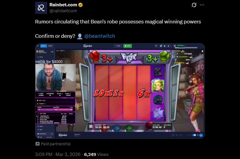Twitter BeanTwitch 35K Rainbet Win